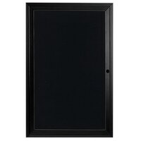 Aarco Enclosed Hinged Locking 1 Door Powder Coated Black Aluminum Outdoor Directory Board with Black Letter Board