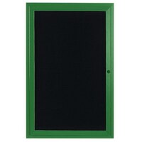 Aarco Enclosed Hinged Locking 1 Door Powder Coated Green Aluminum Outdoor Directory Board with Black Letter Board