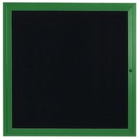 Aarco OADC3636G 36" x 36" Enclosed Hinged Locking 1 Door Powder Coated Green Aluminum Outdoor Directory Board with Black Letter Board