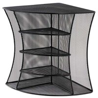 Safco 3261BL Onyx 15" x 11" x 13" Black 6 Section Corner Mesh Desktop Organizer