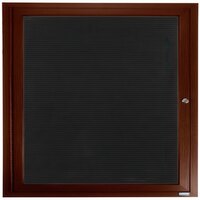 Aarco OADCWW3636R 36" x 36" Enclosed Hinged Locking 1 Door Aluminum with Powder Coated Walnut Finish Outdoor Directory Board with Black Vinyl Letter Board