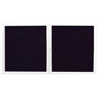 Aarco OADC3672W 36" x 72" Enclosed Hinged Locking 2 Door Powder Coated White Aluminum Outdoor Directory Board with Black Letter Board
