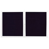 Aarco OADC3660W 36" x 60" Enclosed Hinged Locking 2 Door Powder Coated White Aluminum Outdoor Directory Board with Black Letter Board