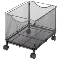 Safco 5211BL Onyx Black Mesh Mobile File Cube - 13 1/2" x 16 3/4" x 13"