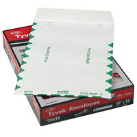 Survivor R1670 Tyvek® #98 10" x 15" White U.S. Postal Service First Class Mailer File Envelope with Self Adhesive Seal - 100/Box