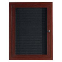 Aarco ADCWW3624R 36" x 24" Enclosed Hinged Locking 1 Door Walnut Finish Aluminum Indoor Directory Board with Felt Rear Panel