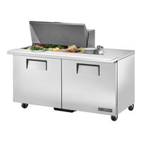 True TSSU-60-15M-B-HC 60 3/8" Mega Top Refrigerated Sandwich Prep Table with Two Doors