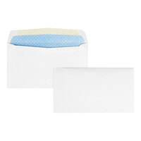 Quality Park 10412 #6 3/4 3 5/8" x 6 1/2" White Gummed Seal Security Tinted Business Envelope - 500/Box