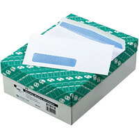 Quality Park 21212 #9 3 7/8" x 8 7/8" White Gummed Seal Security Tinted Business Envelope with Window - 500/Box