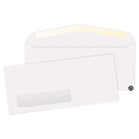 Quality Park 21316 #10 4 1/8" x 9 1/2" White Gummed Seal Business Envelope with Window - 500/Box