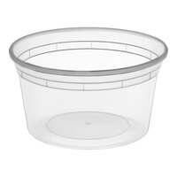 Choice Heavy-Duty 12 oz. Microwavable Translucent Plastic Deli Container - 48/Pack
