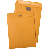 Quality Park 43468 ClearClasp #55 6" x 9" Brown Kraft Clasp File Envelope with Redi-Tac Seal - 100/Box