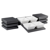 Vollrath Cubic 4 Melamine 1.5 Qt. Bowl Small Wood Display Set