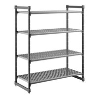 Cambro CBU245464V4580 Camshelving® Basics Plus Vented 4-Shelf Stationary Starter Unit - 24" x 54" x 64"