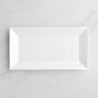 Acopa 14 1/2" x 8 1/4" Bright White Rectangular Porcelain Platter - 12/Case