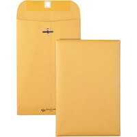 Quality Park 37855 #55 6" x 9" Brown Kraft Clasp / Gummed Seal File Envelope - 100/Box