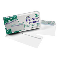 Quality Park 69112 #10 4 1/8" x 9 1/2" White Security Tinted Business Envelope with Redi-Strip Seal - 30/Box