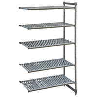 Cambro CBA213664V5580 Camshelving® Basics Plus Vented 5-Shelf Add On Unit - 21" x 36" x 64"