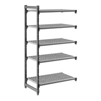 Cambro CBA213664V5580 Camshelving® Basics Plus Vented 5-Shelf Add On Unit - 21" x 36" x 64"