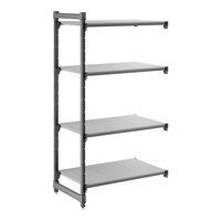 Cambro CBA213664S4580 Camshelving® Basics Plus Solid 4-Shelf Add On Unit - 21" x 36" x 64"