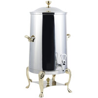 Bon Chef 48003-1 Lion 3 Gallon Insulated Stainless Steel Coffee Chafer Urn with Brass Trim