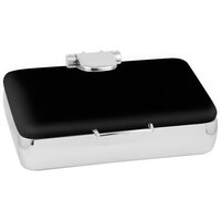 Eastern Tabletop 3995MB Jazz Rock 8 Qt. Rectangular Black Coated Stainless Steel Induction Chafer with Hinged Dome Cover