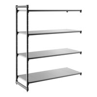 Cambro CBA246072S4580 Camshelving® Basics Plus Solid 4-Shelf Add On Unit - 24" x 60" x 72"