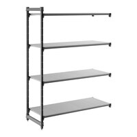 Cambro CBA215472S4580 Camshelving® Basics Plus Solid 4-Shelf Add On Unit - 21" x 54" x 72"