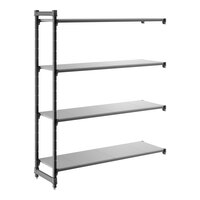 Cambro CBA186072S4580 Camshelving® Basics Plus Solid 4-Shelf Add On Unit - 18" x 60" x 72"