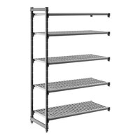 Cambro CBA214872V5580 Camshelving® Basics Plus Vented 5-Shelf Add On Unit - 21" x 30" x 72"