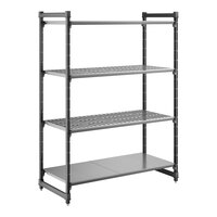 Cambro CBU245472VS4580 Camshelving® Basics Plus Stationary Starter Unit with 3 Vented Shelves and 1 Solid Shelf - 24" x 54" x 72"