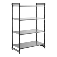 Cambro CBU244872S4580 Camshelving® Basics Plus Solid 4-Shelf Stationary Starter Unit - 24" x 48" x 72"