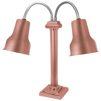 Eastern Tabletop 9632CP 45" Double Arm Copper Coated Stainless Steel Freestanding Lux Heat Lamp with Adjustable Necks - 110V