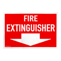 Buckeye Fire Extinguisher Adhesive Label - Red and White, 12" x 8"
