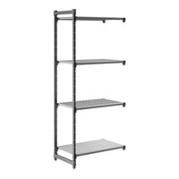 Cambro CBA213684VS4580 Camshelving® Basics Plus Add On Unit with 3 Vented Shelves and 1 Solid Shelf - 21" x 36" x 84"