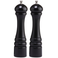 Chef Specialties 10502 Professional Series 10" Customizable Imperial Ebony Finish Pepper Mill and Salt Mill Set