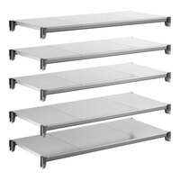Cambro CBSK1842S5580 Camshelving® Basics Plus 18" x 42" Shelf Kit with 5 Solid Shelves