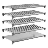 Cambro CBSK2142VS5580 Camshelving® Basics Plus 21" x 42" Shelf Kit with 1 Solid and 4 Vented Shelves