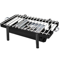 Eastern Tabletop 3256GMB Pillar'd 28" x 11 1/2" Black Coated Stainless Steel Grill Stand with Removable Grill Top