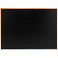 Aarco OC1824B 18" x 24" Black Solid Oak Wood Frame Slate Composition Chalkboard