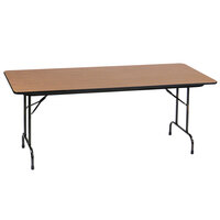 Correll 24" x 60" Rectangular Medium Oak High Pressure Heavy Duty Folding Table