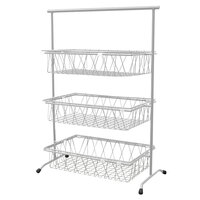 GET IR-952-SV POP 22 3/4" x 11" Silver Metal Rectangular 3-Tier Pane Stand