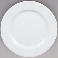 Tuxton ALA-104 Alaska 10 1/2" Bright White Wide Rim Rolled Edge China Plate - 12/Case