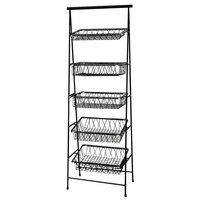 GET IR-951-BK Pop 23 1/2" x 14" Black Metal Rectangular 5-Tier Pane Stand