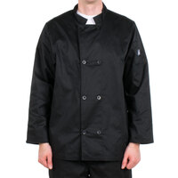 Chef Revival Bronze J061 Unisex Black Customizable Chef Coat - S
