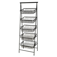 GET IR-951T-BK POP 23 1/2" x 14" Black Metal Rectangular 5-Tier Tilted Pane Stand