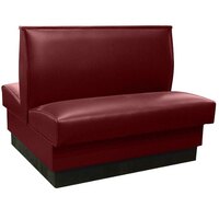 American Tables & Seating 45 1/2" Long Sangria Plain Double Back Fully Upholstered Booth - 42" High