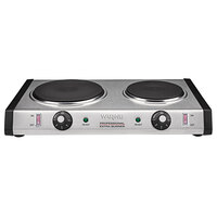 Waring WDB600 Double Burner Solid Top Countertop Range - 1800W