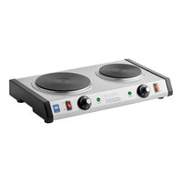 Waring WDB600 Double Burner Solid Top Countertop Range - 1800W