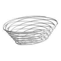 American Metalcraft FRUC16 Chrome Oval Birdnest Basket - 9" x 6" x 3"